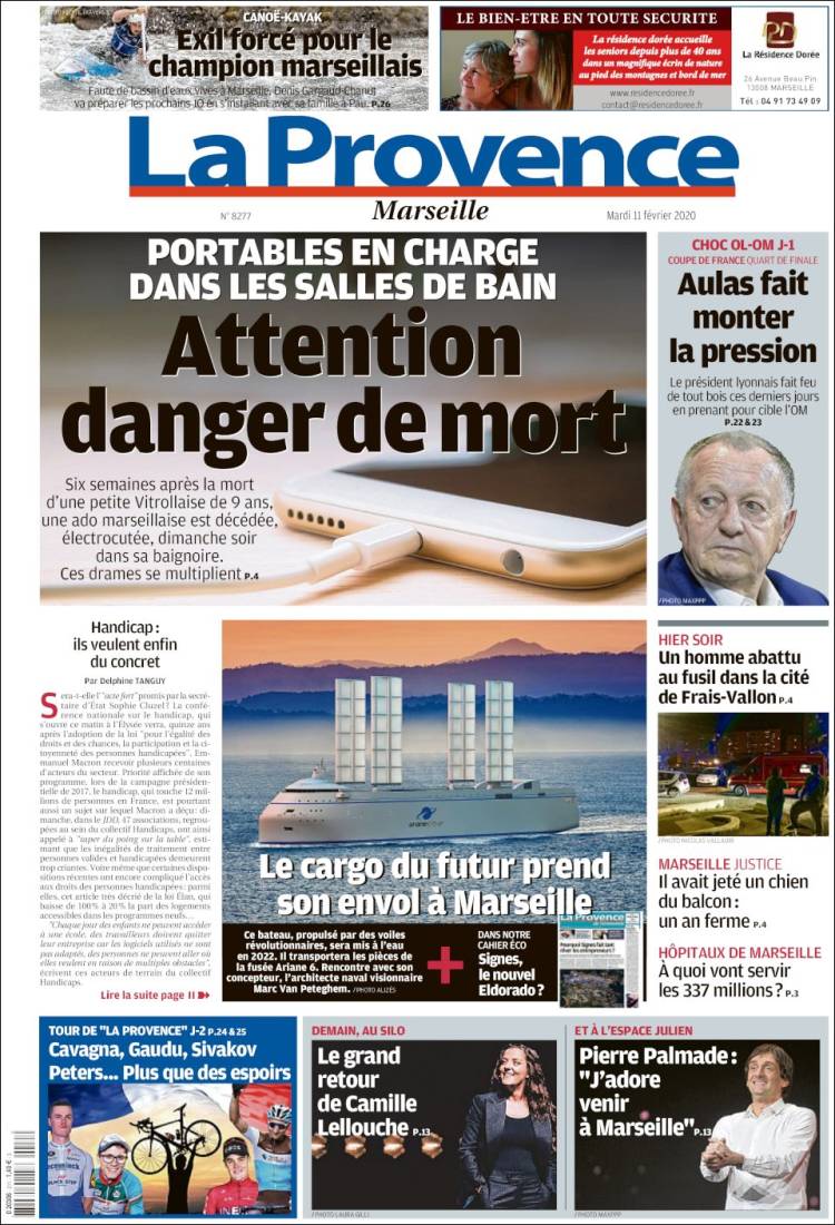 Portada de La Provence (Francia)