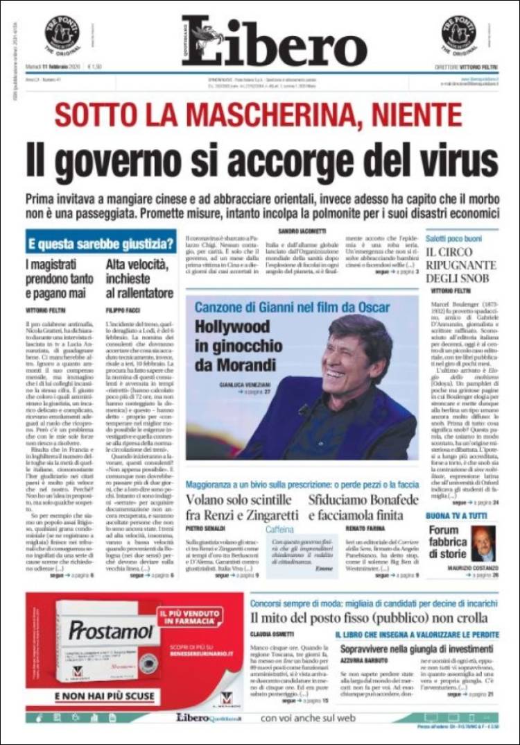 Portada de Libero (Italia)