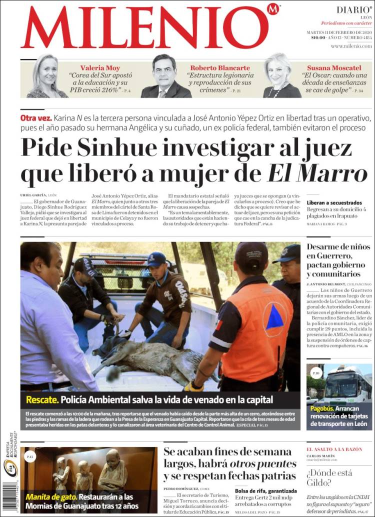 Portada de Milenio de León (Mexico)