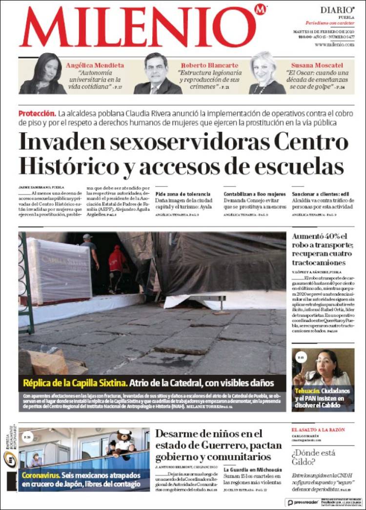 Portada de Milenio de Puebla (Mexico)