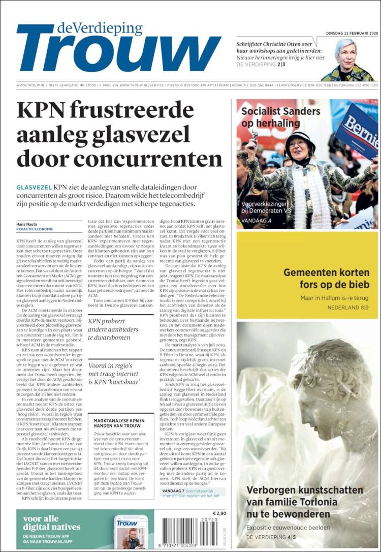 Portada de Trouw (Pa&iacute;ses Bajos)