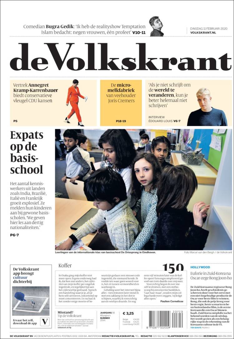 Portada de De Volkskrant (Pa&iacute;ses Bajos)