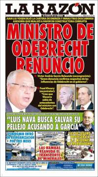 Portada de La Razón (Perú)