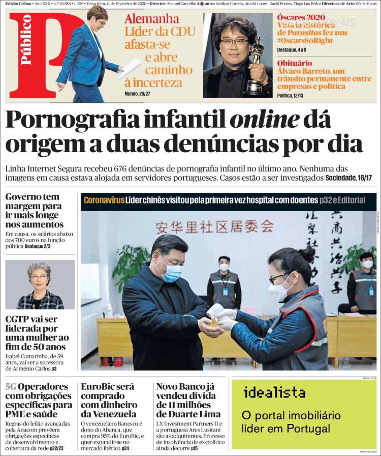 Portada de Público (Portugal)
