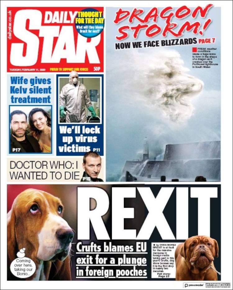 Portada de Daily Star (Reino Unido)