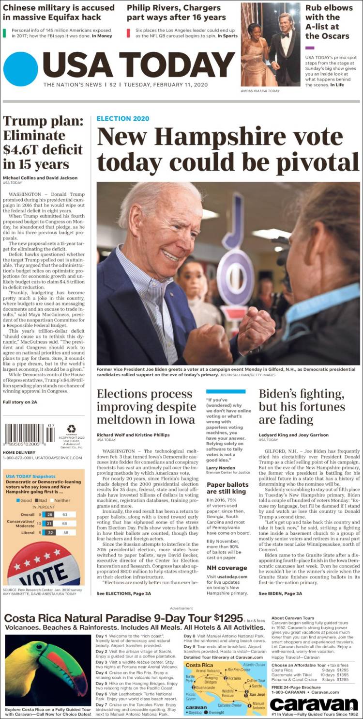 Portada de USA Today (USA)