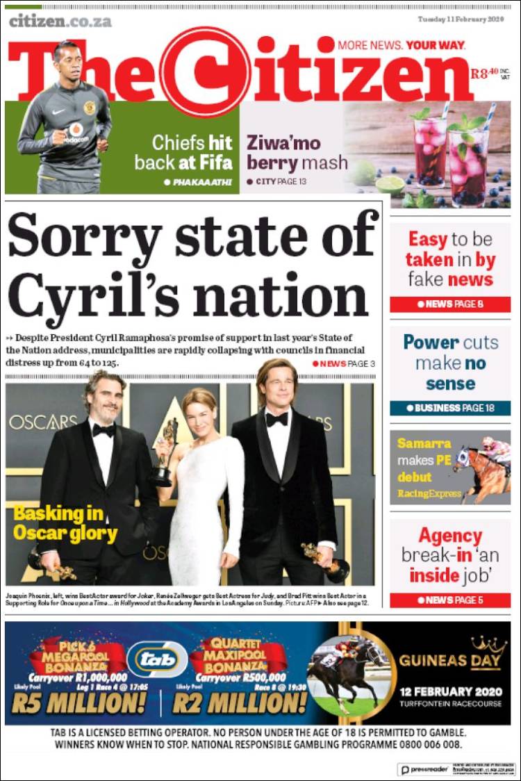 Portada de The Citizen (Sud&aacute;frica)