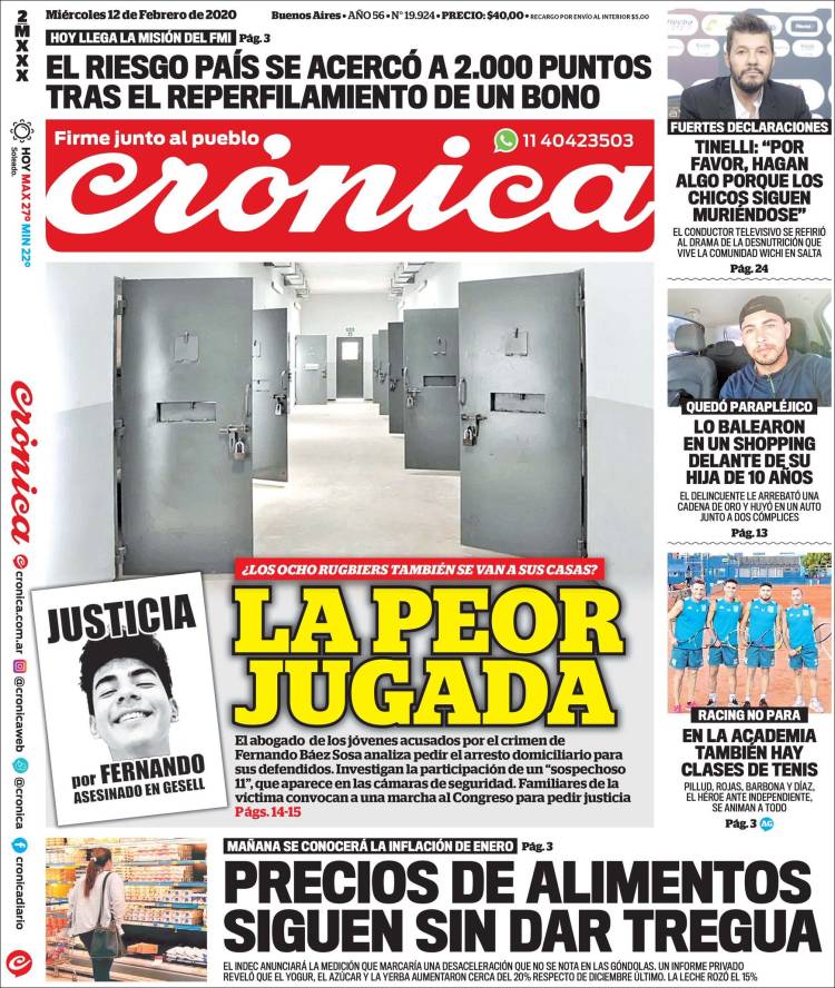 Portada de Crónica (Argentina)