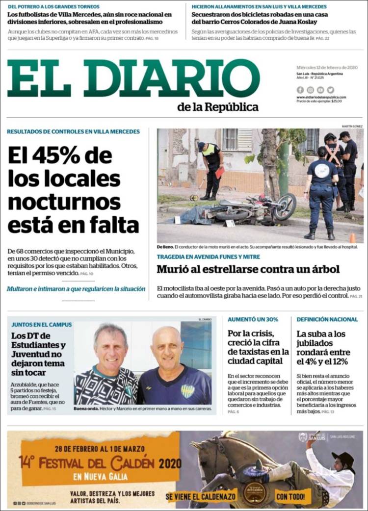 Portada de Diario de la República (Argentina)