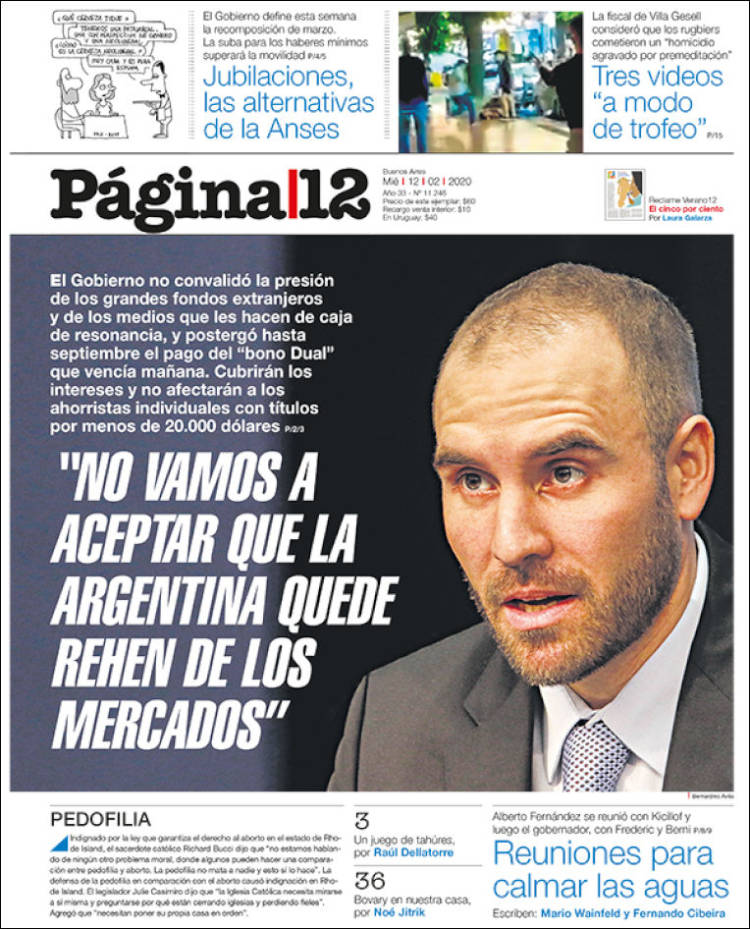 Portada de Página/12 (Argentina)