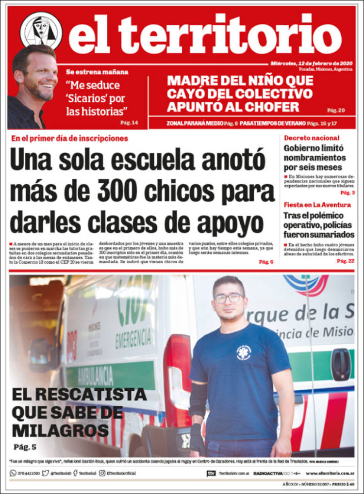 Portada de El Territorio (Argentina)