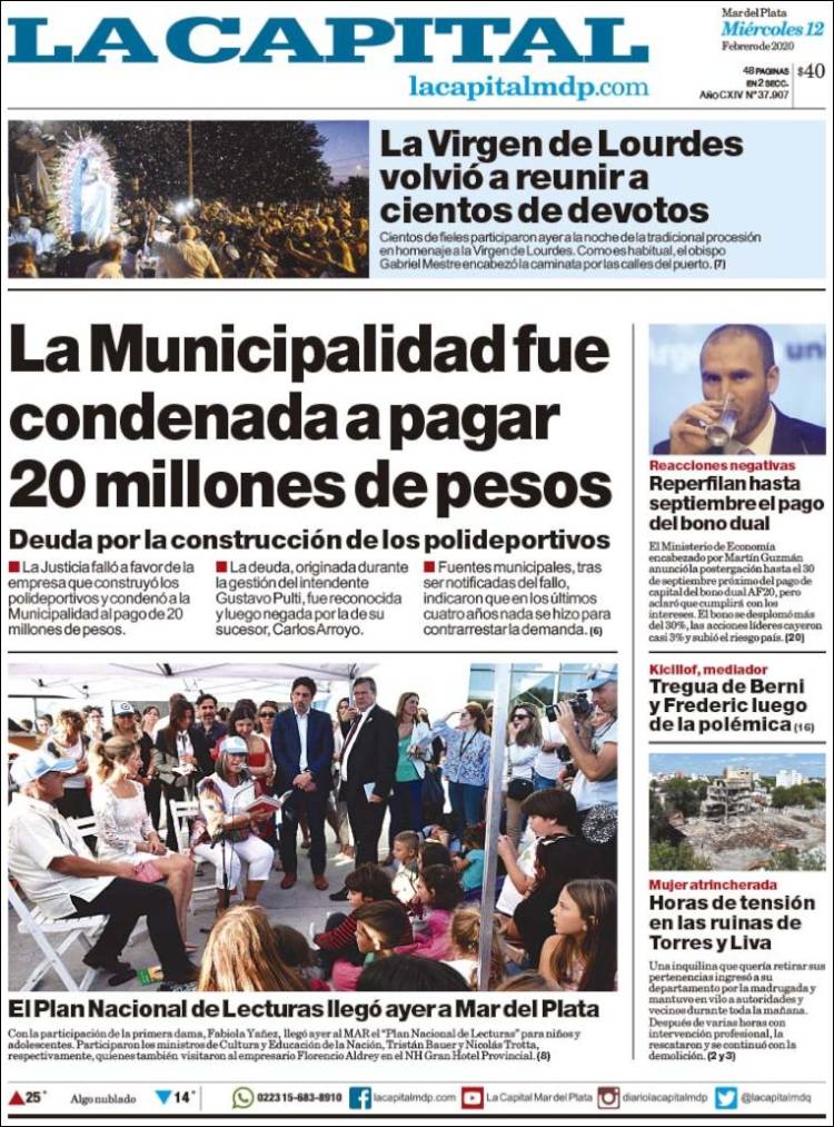 Portada de Diario La Capital - Mar del Plata (Argentina)