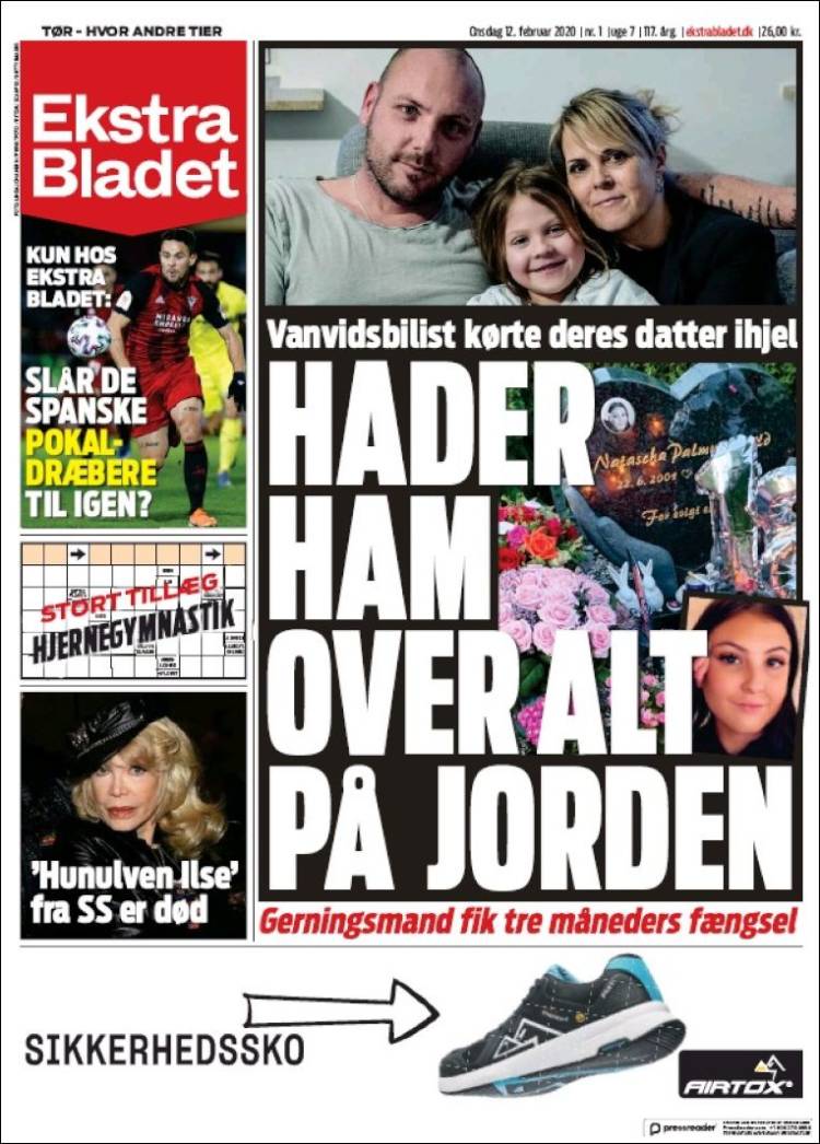 Portada de Ekstra Bladet (Dinamarca)