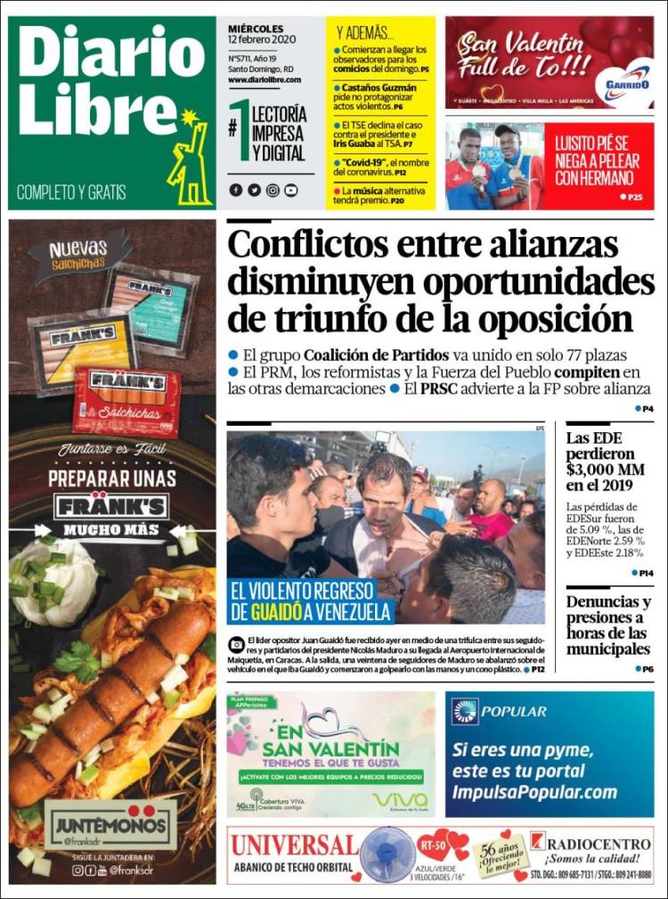 Portada de Diario Libre (R. Dominicana)