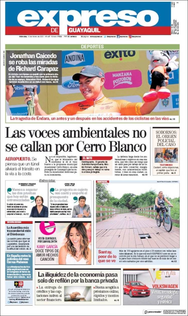 Portada de Expreso (Ecuador)