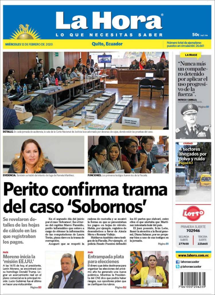 Portada de La Hora - Ecuador (Ecuador)