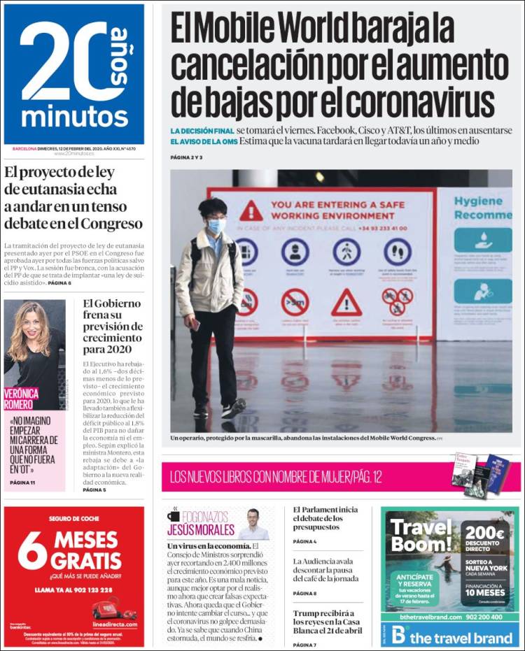 Portada de 20 Minutos - Barcelona (Spain)