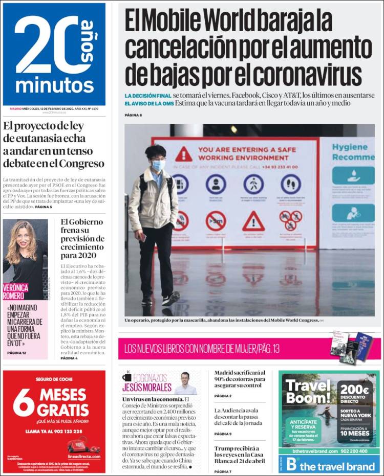 Portada de 20 Minutos - Madrid (Spain)