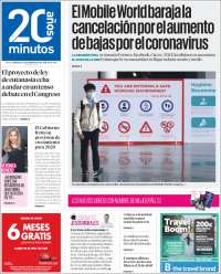 Portada de 20 Minutos - Sevilla (Spain)