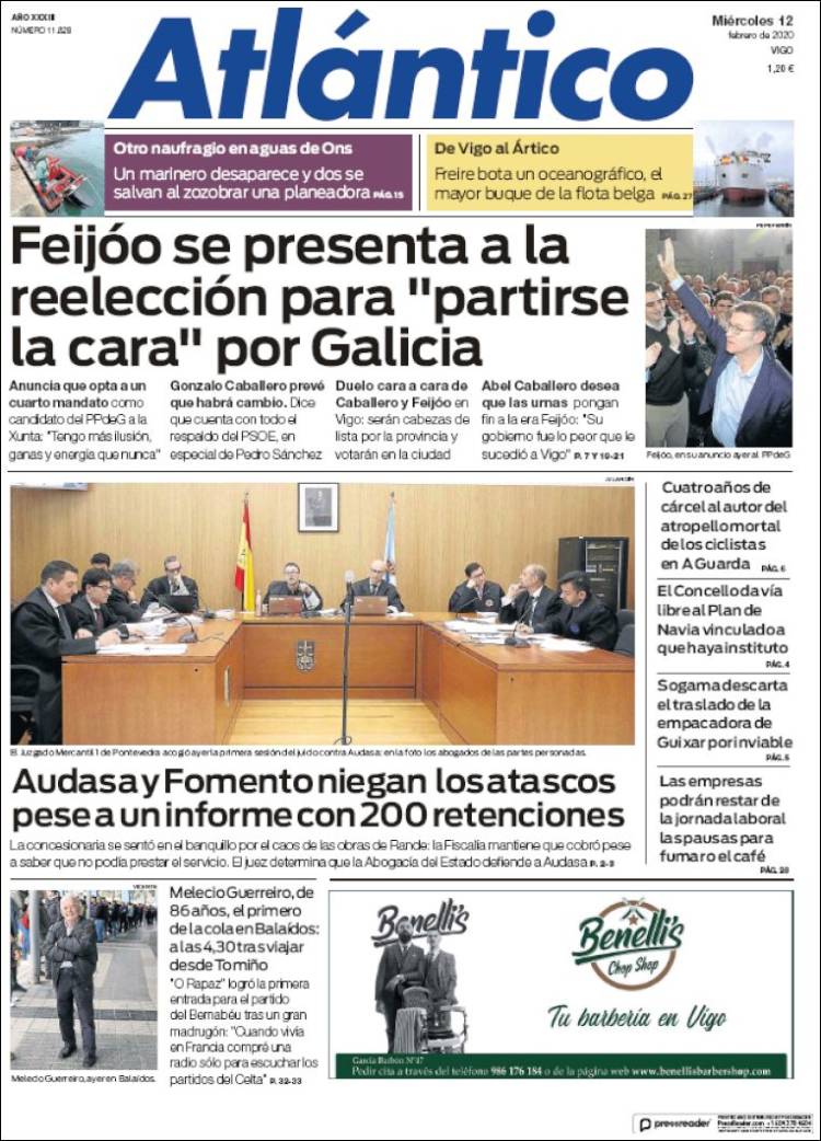Portada de Atlántico Diario (Spain)