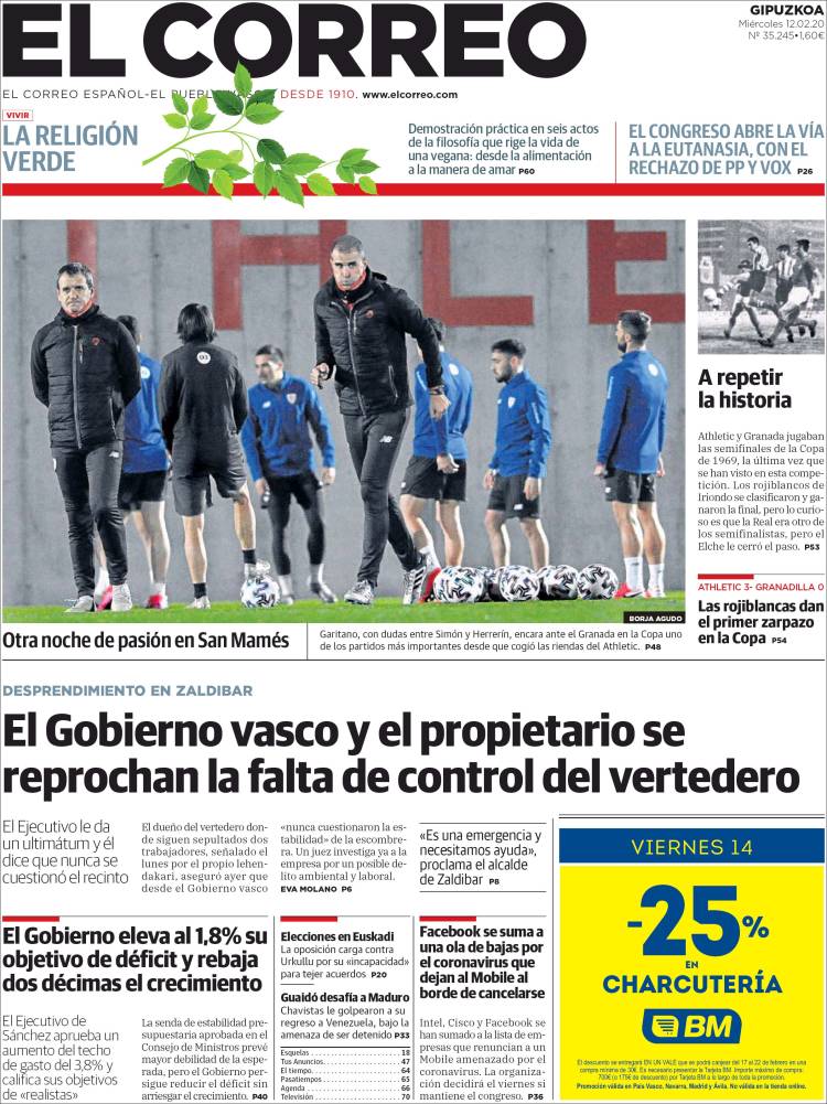 Portada de El Correo - Guipuzcoa (Spain)