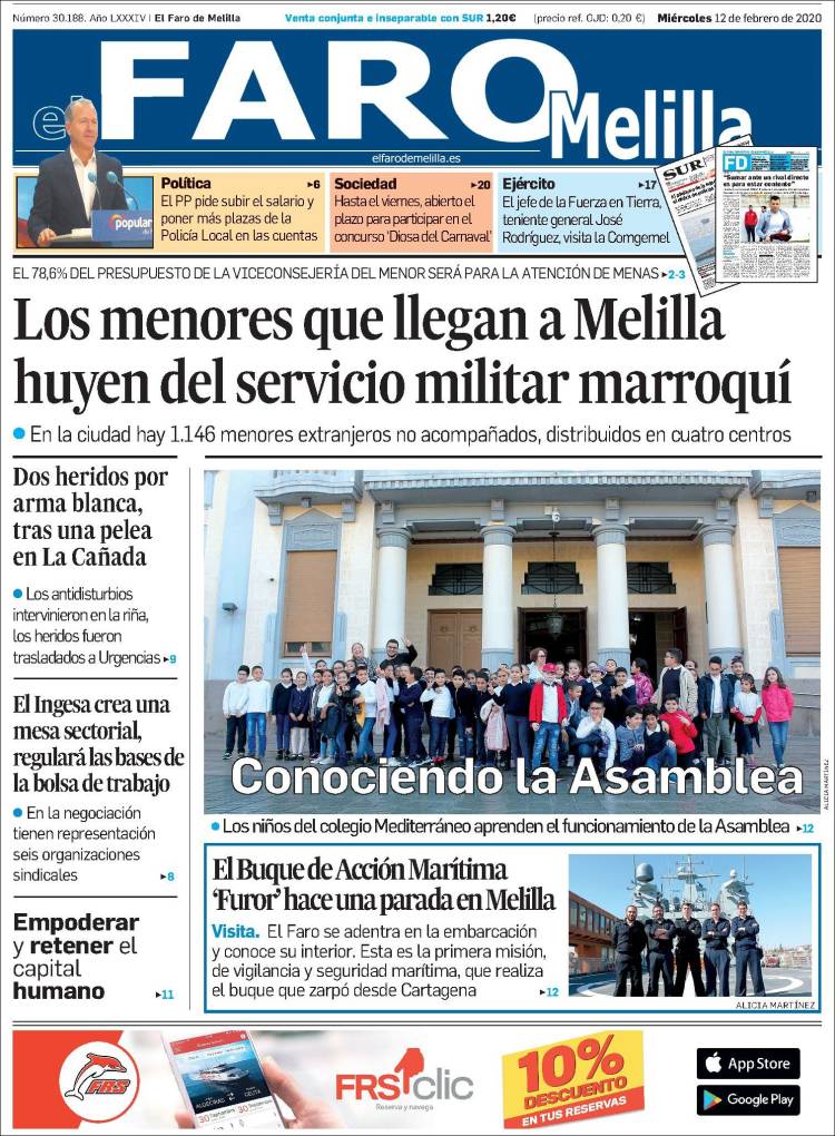 Portada de El Faro de Melilla (Spain)