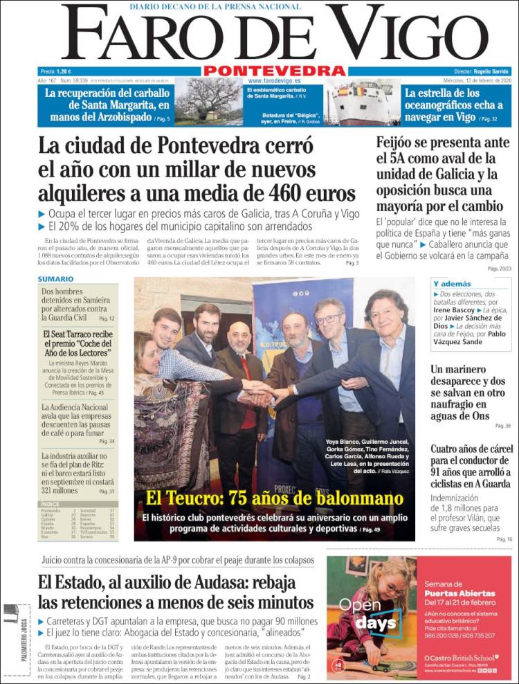 Portada de El Faro de Vigo - Pontevedra (Spain)