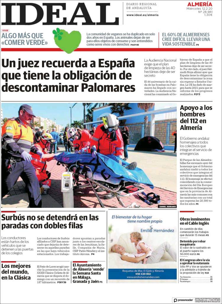 Portada de Ideal Almeria (Spain)