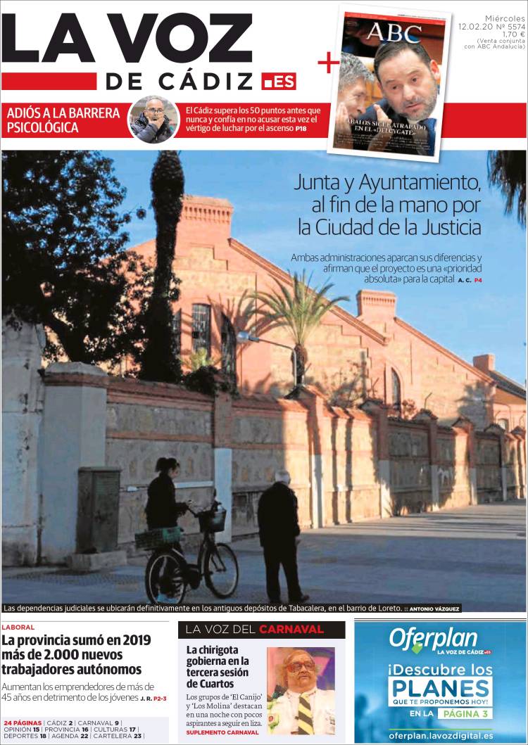 Portada de La Voz de Cádiz (Spain)