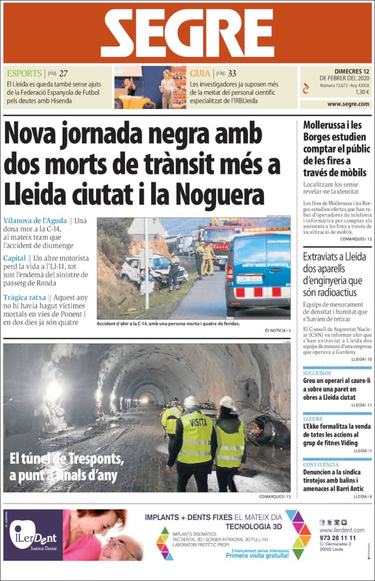 Portada de Segre (Spain)