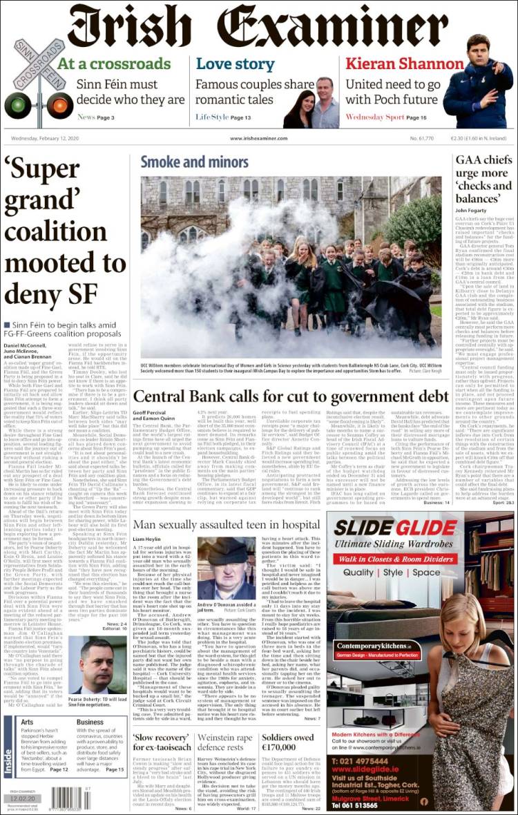 Portada de Irish Examiner (Irlanda)