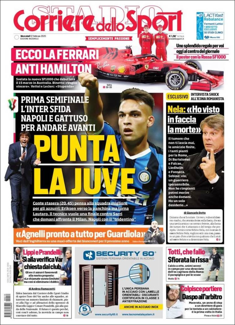 Portada de Corriere dello Sport (Italia)
