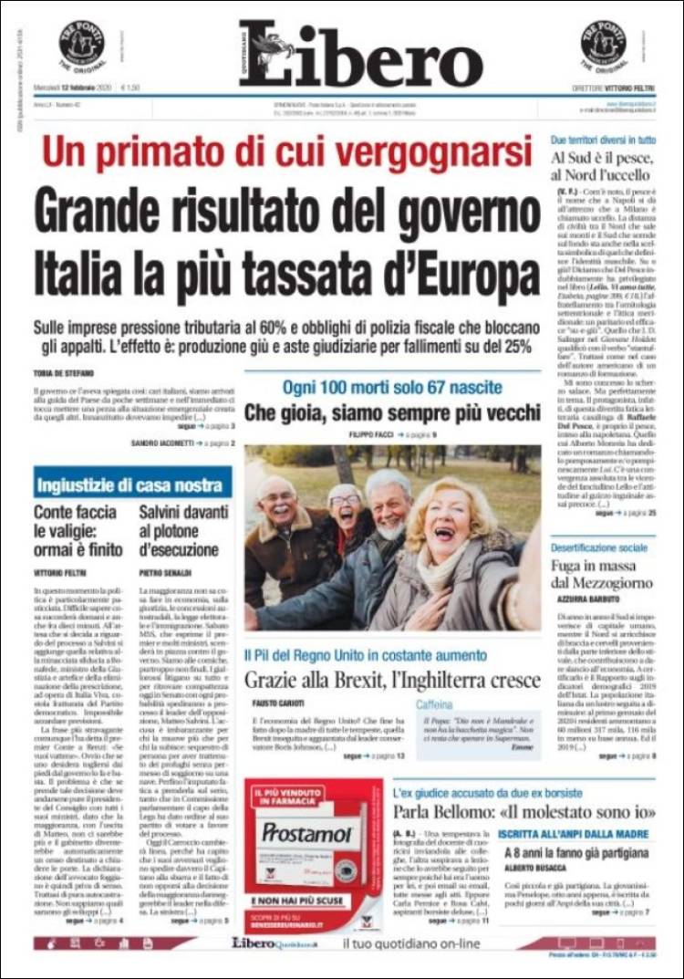 Portada de Libero (Italia)