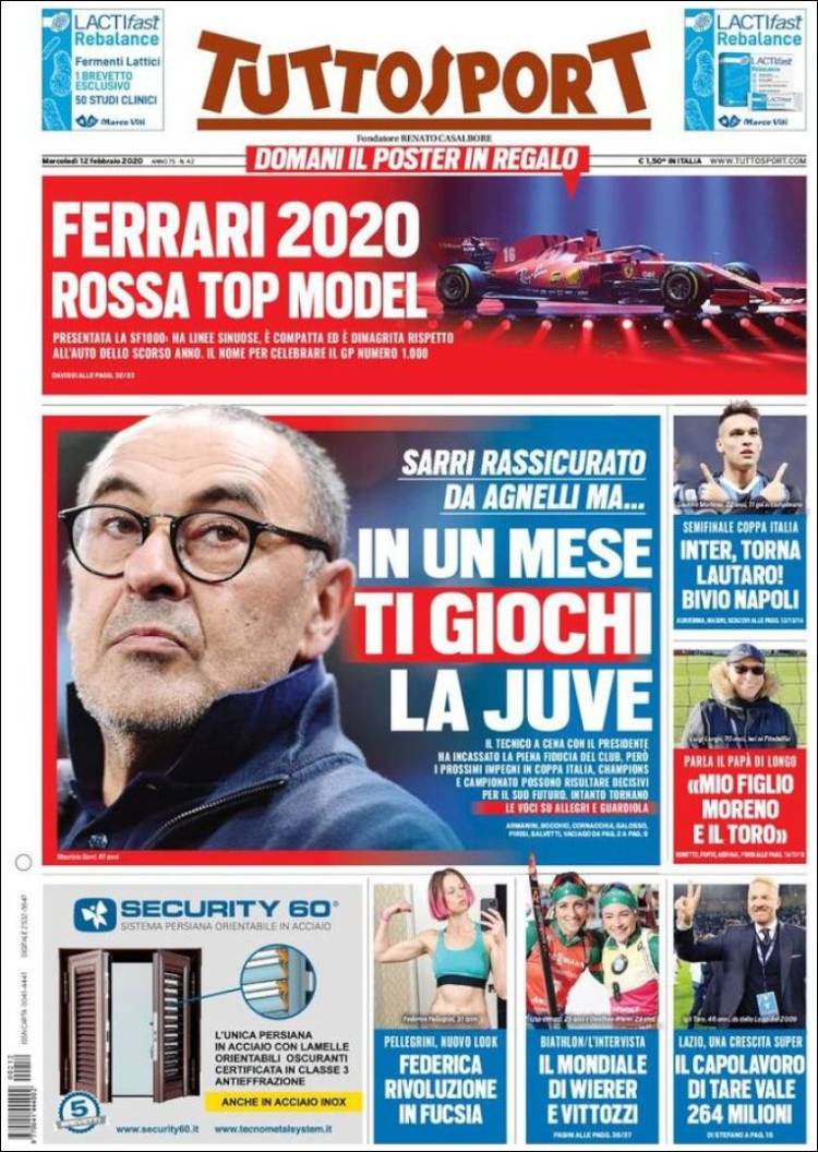 Portada de Tuttosport (Italia)