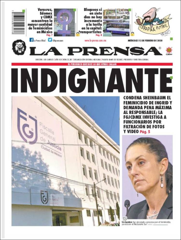 Portada de La Prensa (México)