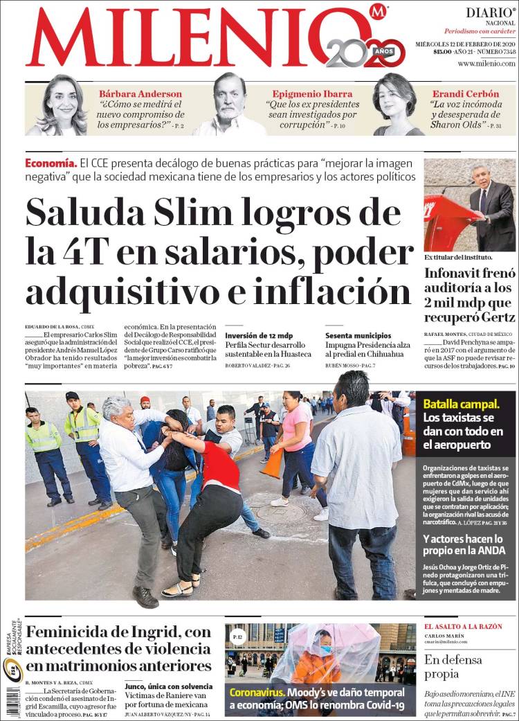 Portada de Milenio (México)