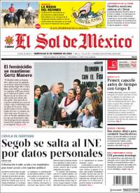 Portada de El Sol de México (México)