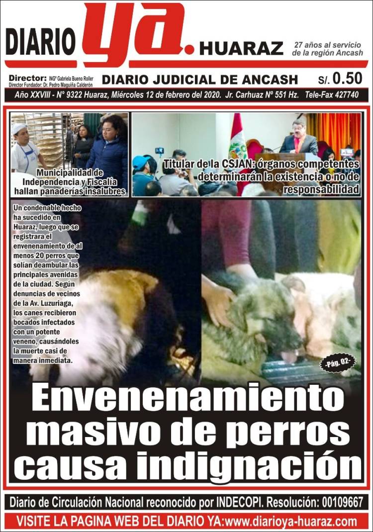 Portada de Diario Ya (Per&uacute;)
