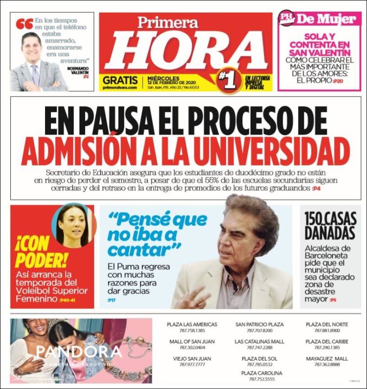Portada de Primera Hora (Puerto Rico)
