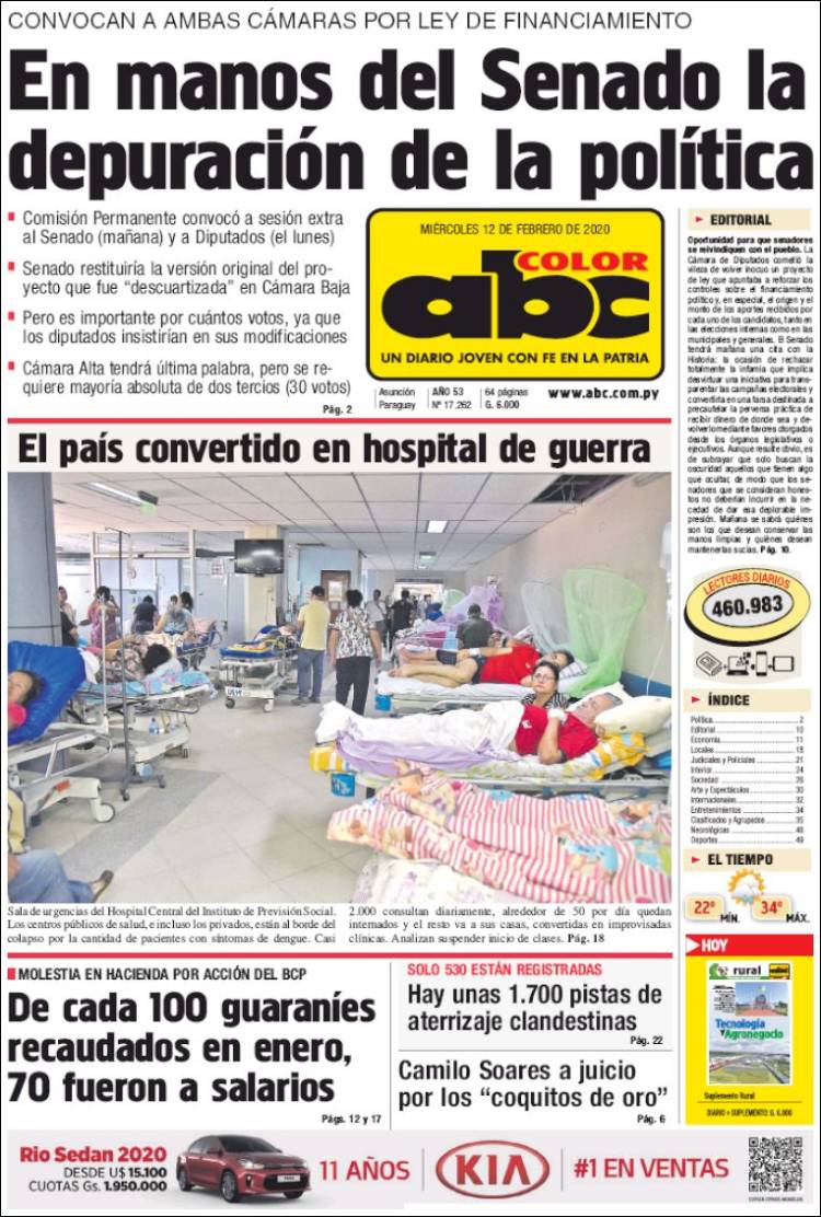 Portada de ABC Color (Paraguay)