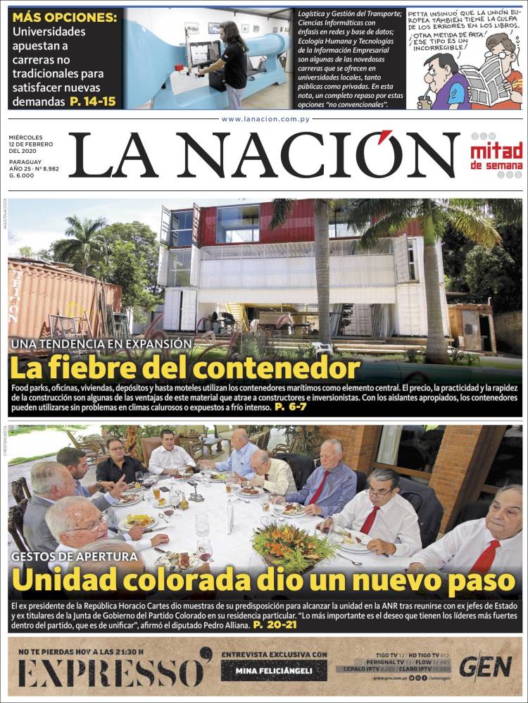 Portada de La Nación (Paraguay)