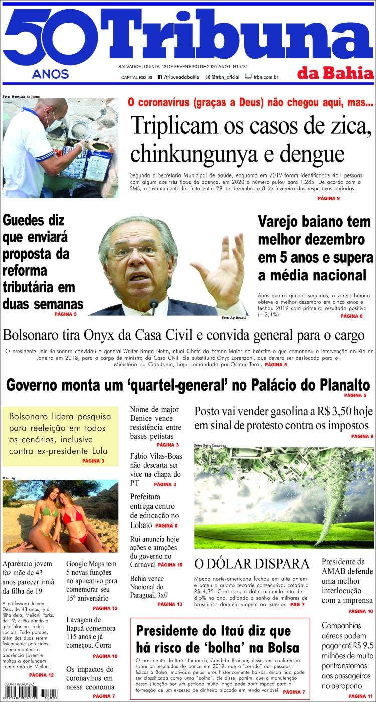 Portada de Tribuna da Bahia (Brasil)