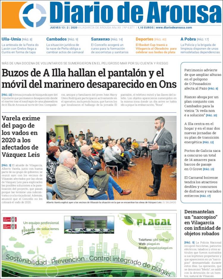 Portada de Diario de Arousa (Espa&ntilde;a)