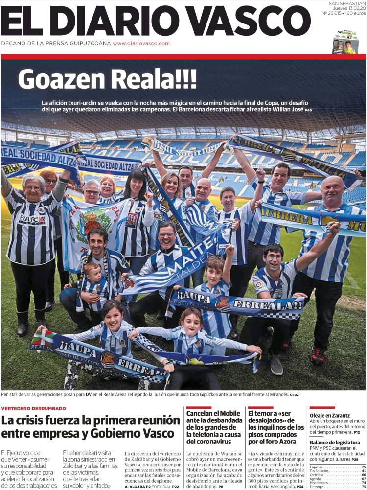 Portada de Diario Vasco (Espa&ntilde;a)
