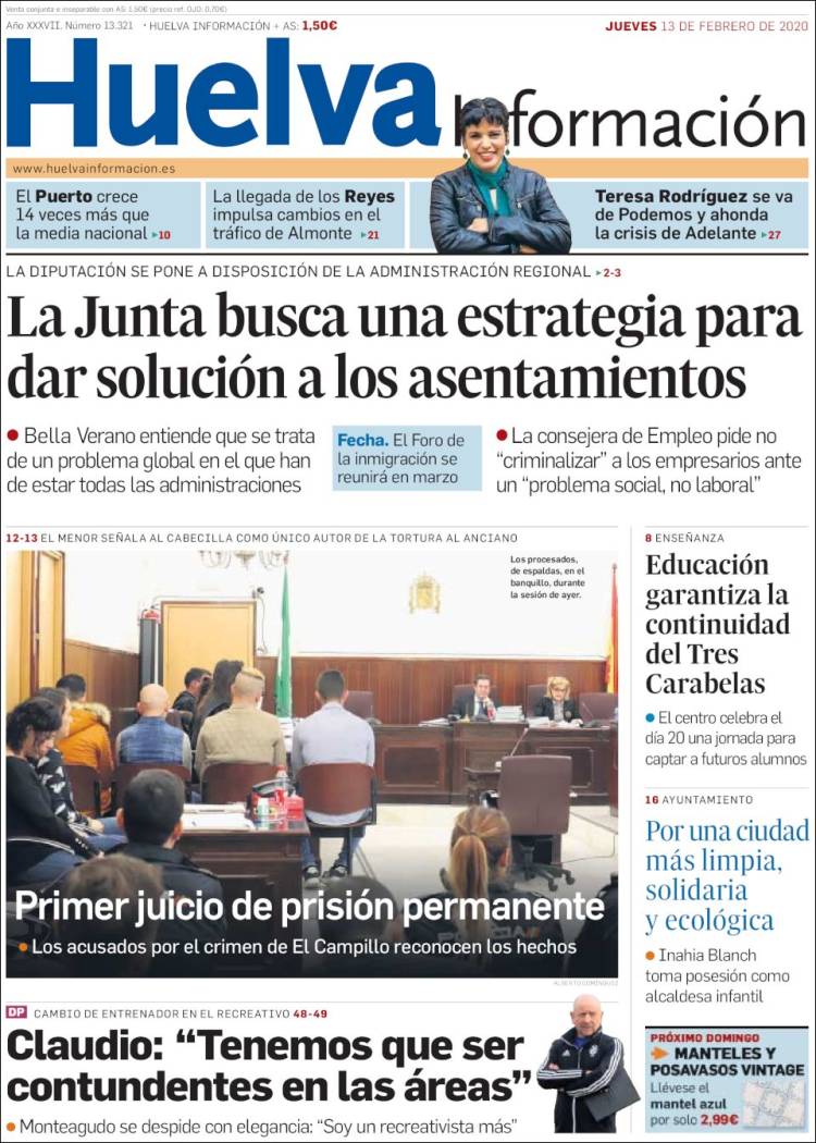 Portada de Huelva Información (Espa&ntilde;a)