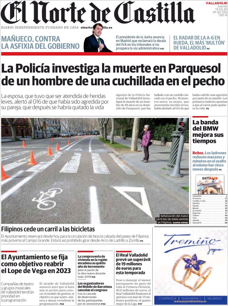 Portada de Norte de Castilla - Valladolid (Espa&ntilde;a)