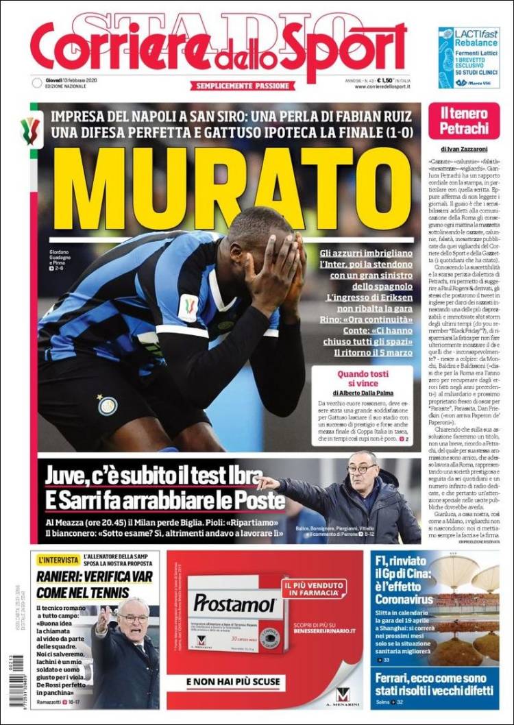 Portada de Corriere dello Sport (Italia)