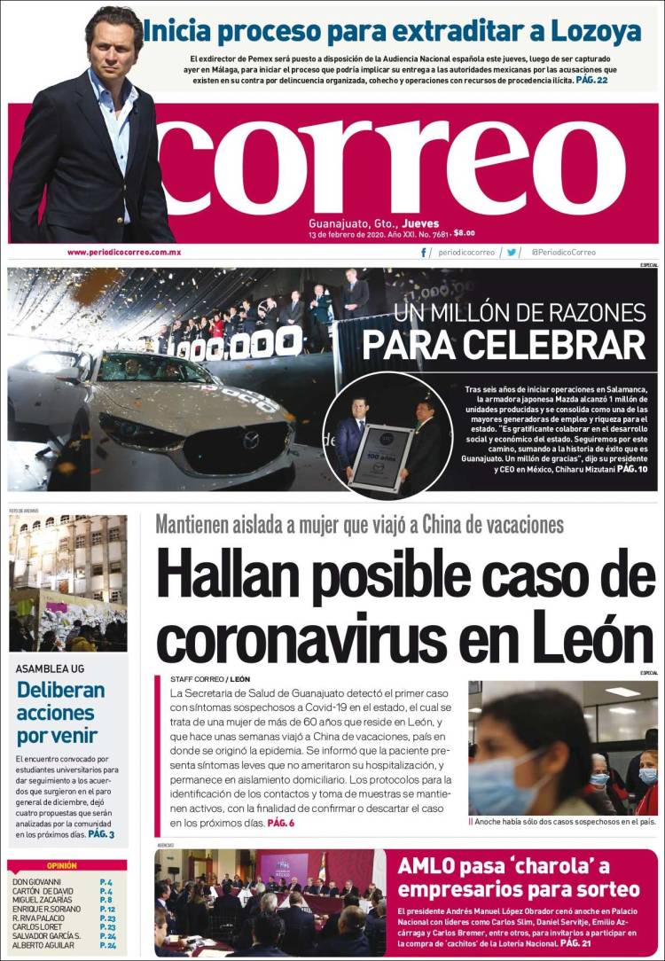 Portada de Correo - El diario del Estado de Guanajuato (Mexico)