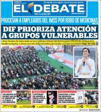 Portada de El Debate de Culiacán (México)