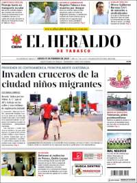 Portada de El Heraldo de Tabasco (México)